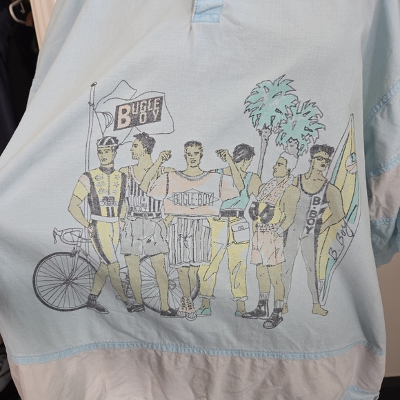 Bugle Boy Vintage Light Blue Graphic Short Sleeve Tee Size L - Picture 5 of 6